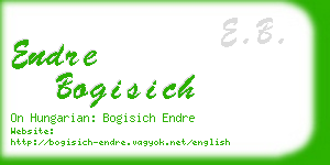 endre bogisich business card